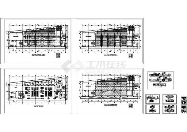 【南京】某美食广场装修设计CAD全套图纸-图一