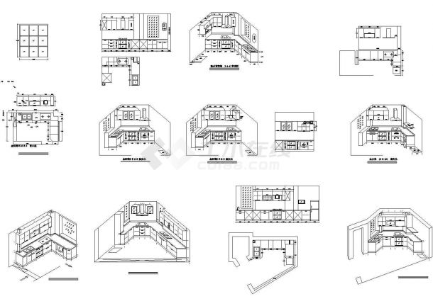 某立体厨房建筑设计CAD全套图纸-图一