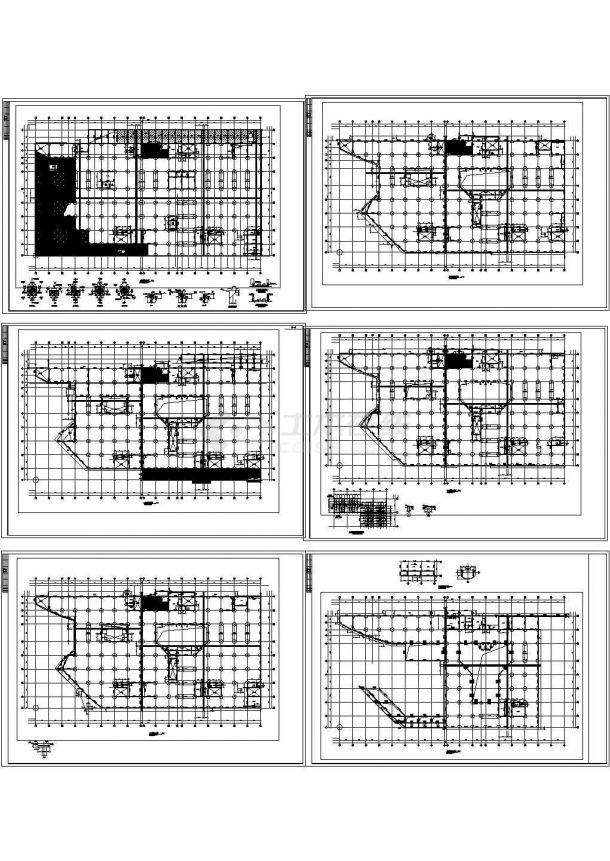 【西安】某框支剪力墙裙房建筑结构CAD全套图纸-图一