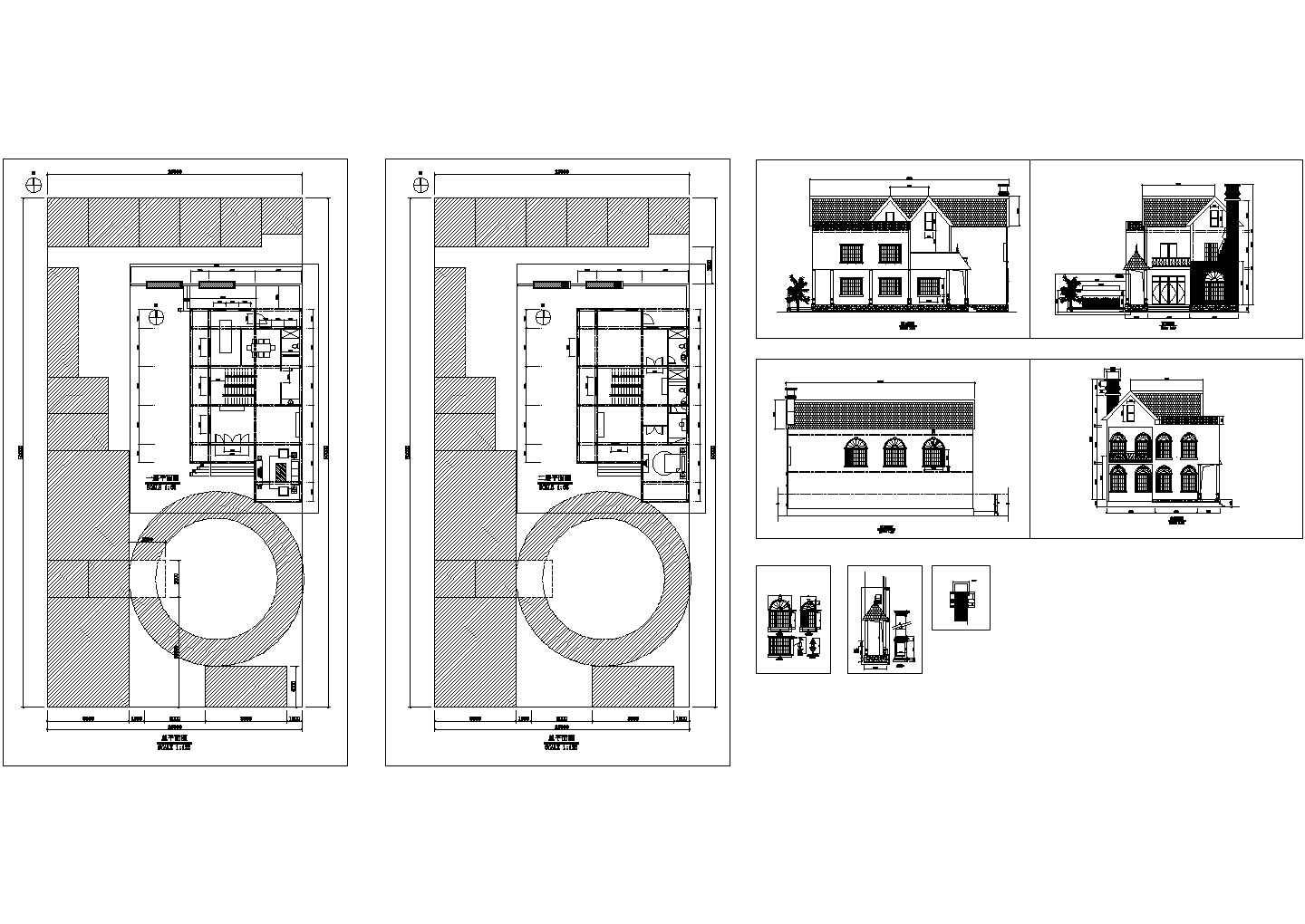 【南通】某高档别墅装修设计CAD全套图纸