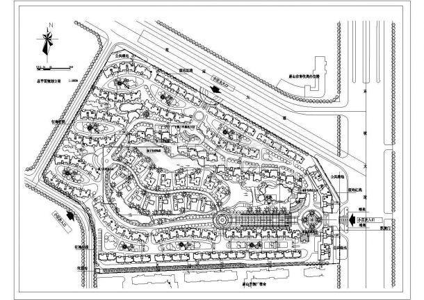 某市区大型居民小区总体平面规划完整设计施工CAD图纸-图一