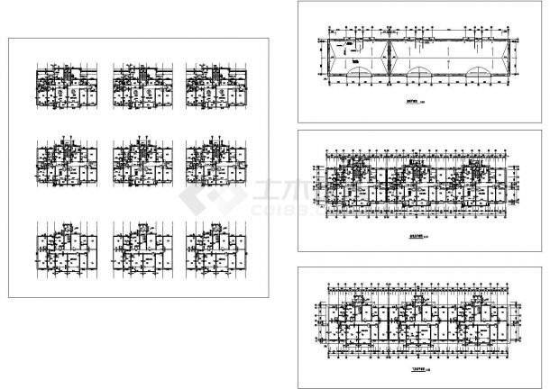 某城市花园式小区居民建筑户型平面设计施工方案CAD图纸-图一