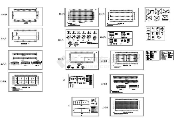 厂房设计_某轻钢结构厂房全套结构建筑施工图cad设计图-图一