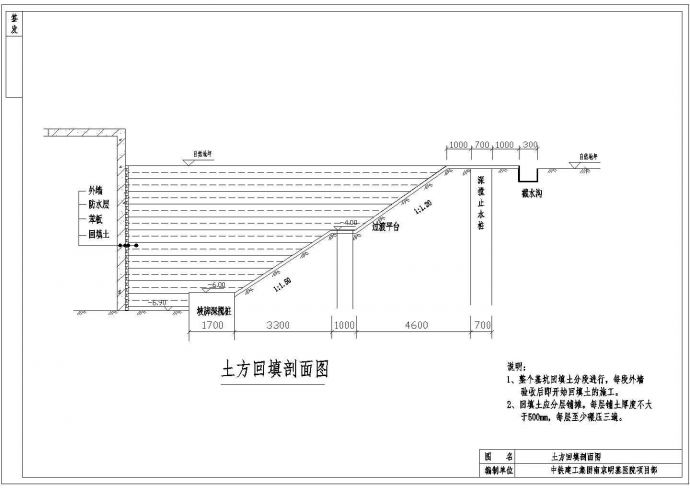 南京某医院项目土方回填施工cad图纸_图1