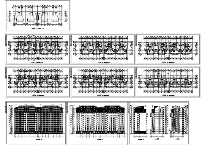某12层住宅楼建筑施工cad图(带效果图，共十张)_图1