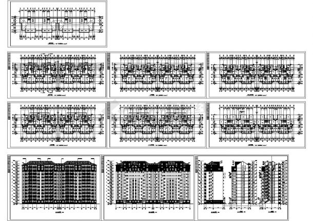某12层住宅楼建筑施工cad图(带效果图，共十张)-图二