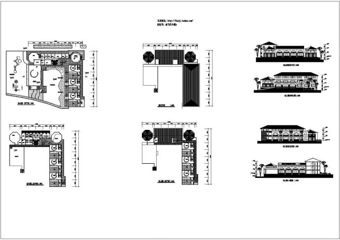 三层幼儿园建筑施工cad图(含平立面图，共七张)_图1
