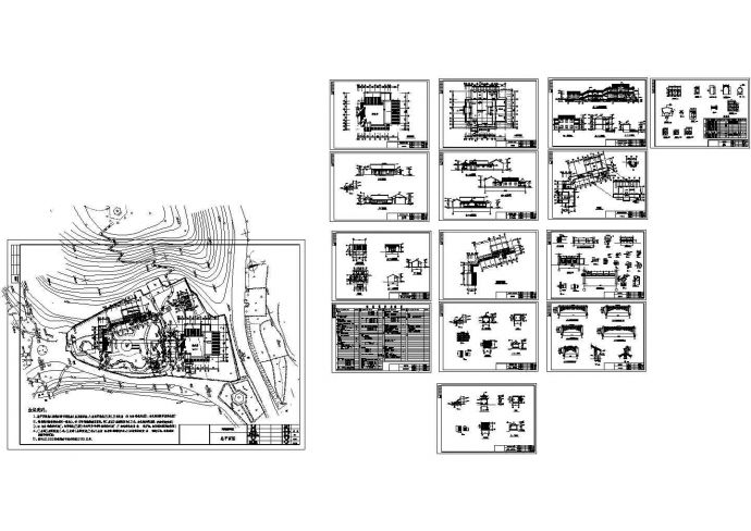 梦草园（用地面积4500平方米，640㎡）园林建筑设计cad全套施工图（含设计说明）_图1
