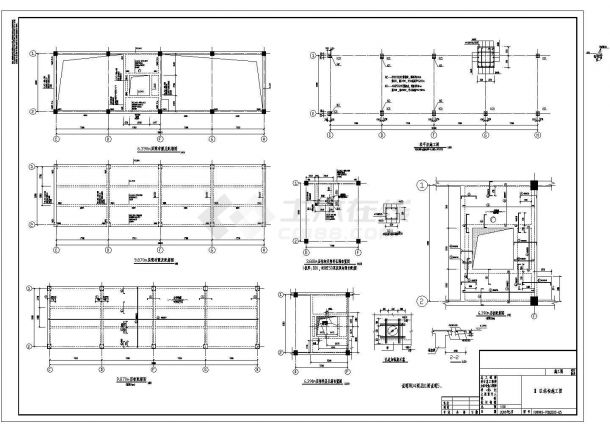 某电厂工业废水车间（单层框架结构）设计cad全套建筑施工图纸（含设计说明，含结构设计）-图一