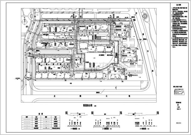 某乡镇的住宅区管线综合系统规划施工设计图CAD-图一