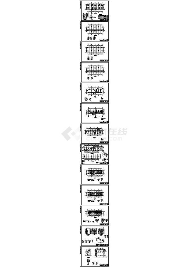 经典古代徽派建筑马头墙cad结构设计施工图纸（甲级院设计，13张图）-图一