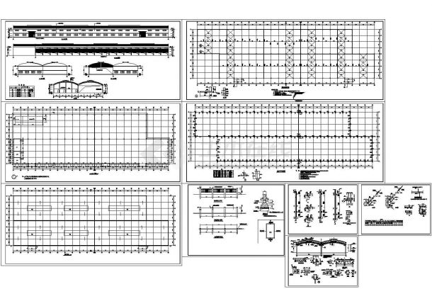 某圆弧钢管厂房结构cad图纸-图一