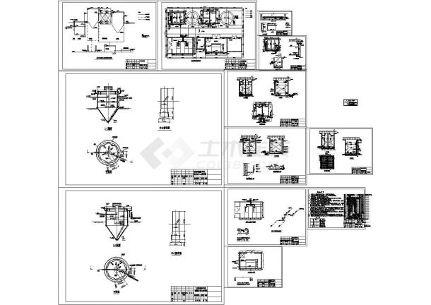 某小区污水处理工程施工cad图，共十二张-图一