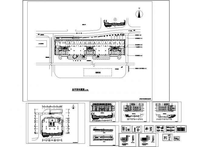 某市花园商业街设计CAD全套施工图（含2栋楼及小品设计，16张图）_图1