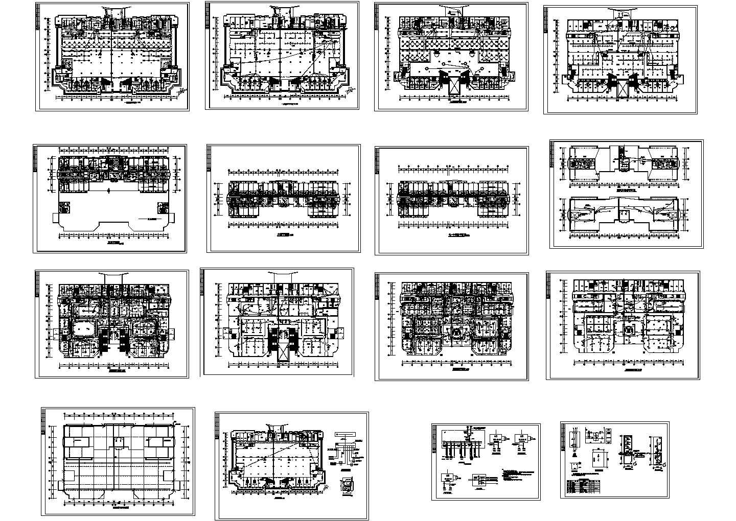 星级酒店电气设计施工CAD图纸
