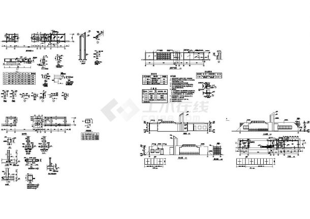 【甘肃】某工厂厂门建筑设计施工CAD全套图纸-图一