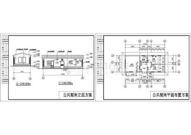 【贵州】某城市公厕建筑设计施工CAD全套图纸-图一
