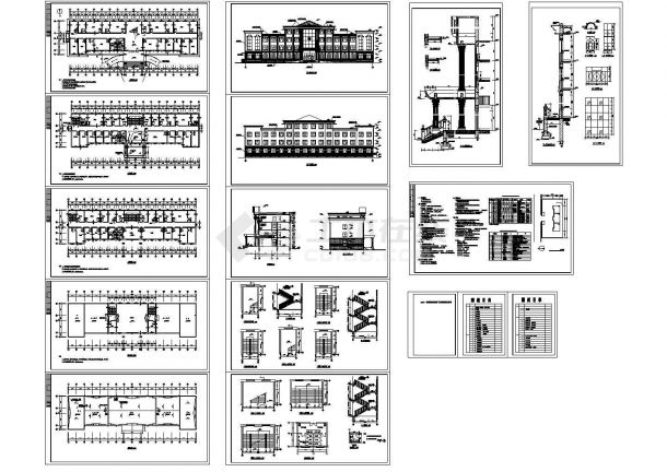 办公楼设计_4层办公楼建筑全套CAD施工图纸（含说明）-图一