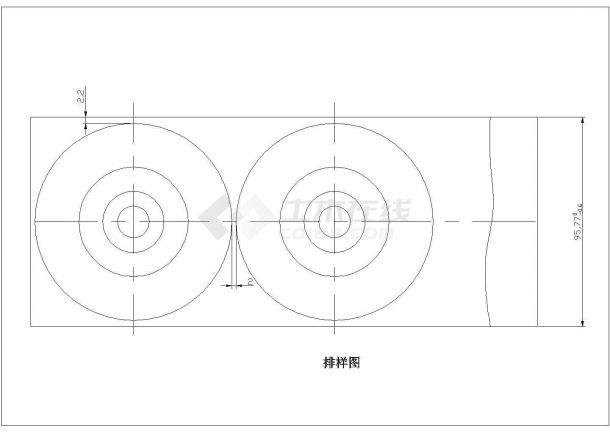 某三垫圈成型工艺及冲裁复合模具设计排样图CAD节点设计图-图一