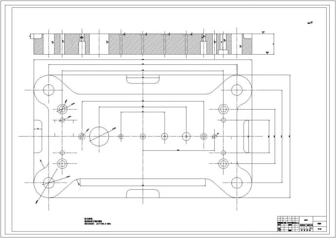 某动片零件成形工艺及落料拉伸级进模设计下模座CAD节点完整图纸_图1