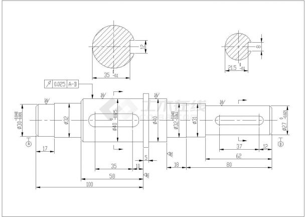 某绘制轴类零件图CAD完整设计大样详图-图一