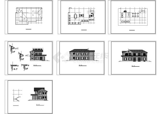 某市区多层商用茶楼建筑完整设计施工方案CAD图纸-图一