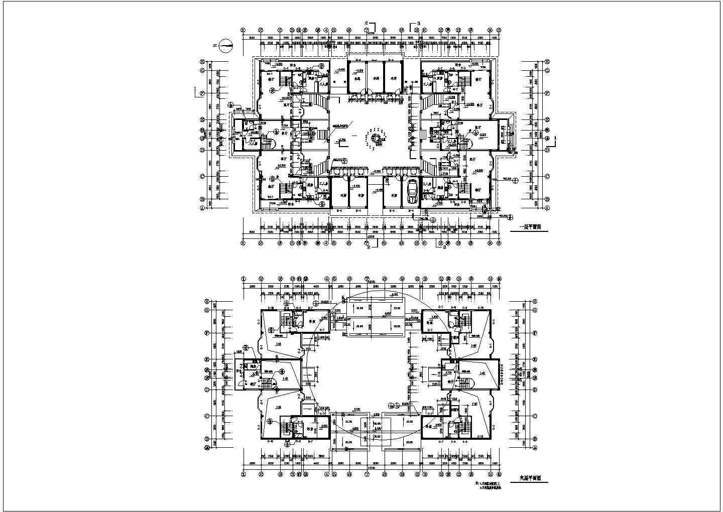 城市花园现代小院住宅房建筑方案设计施工CAD图纸