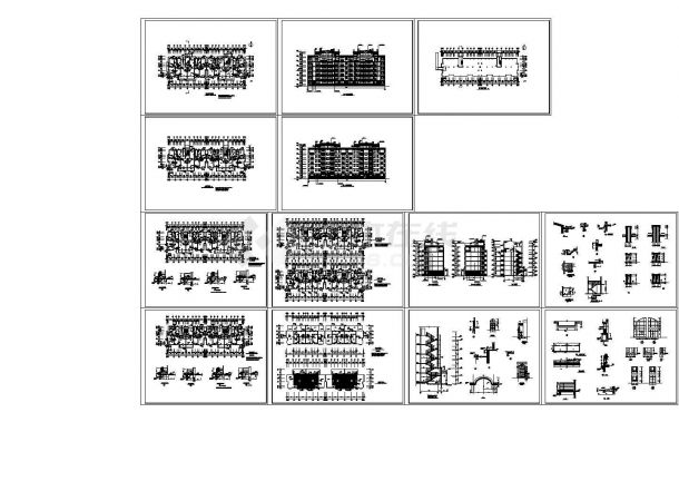 城市花园现代异型柱结构综合楼建筑方案设计施工CAD图纸-图一