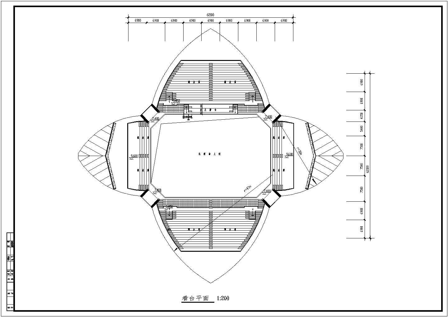 某大学体育馆CAD节点详细平面设计方案图