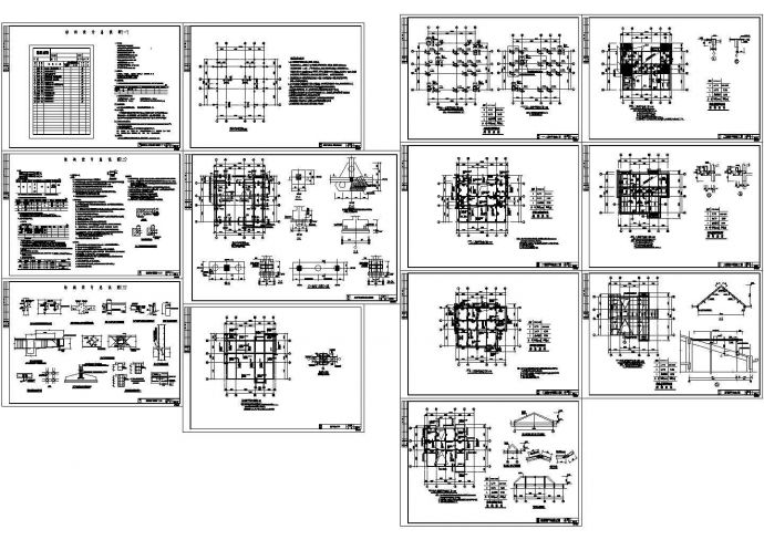 某多层框架别墅楼结构施工设计图_图1