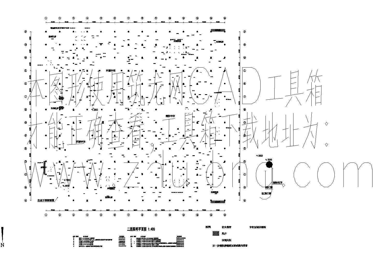天津某高档商场电气照明平面图