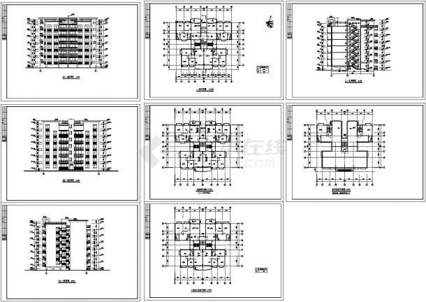住宅楼建筑CAD施工方案设计图纸-图一