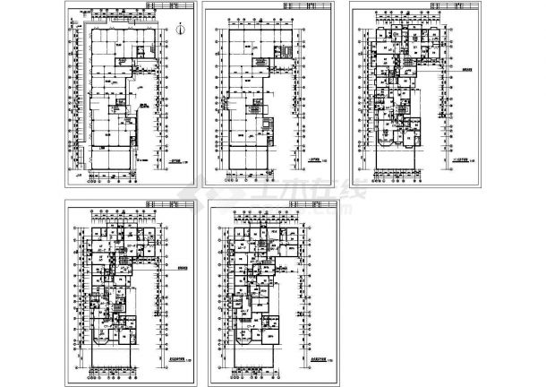 九龙园多层住宅楼平面布置图CAD图-图二