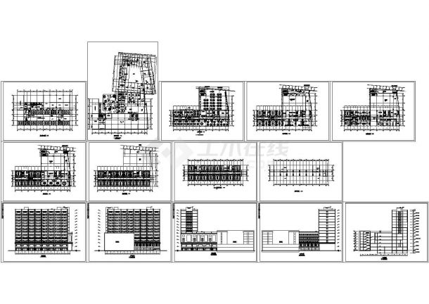 高层现代风格星级酒店方案初步设计cad图纸（效果图）-图一