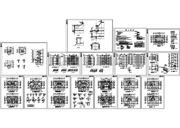 某地区山水公寓楼建筑方案设计施工完整CAD图纸-图一