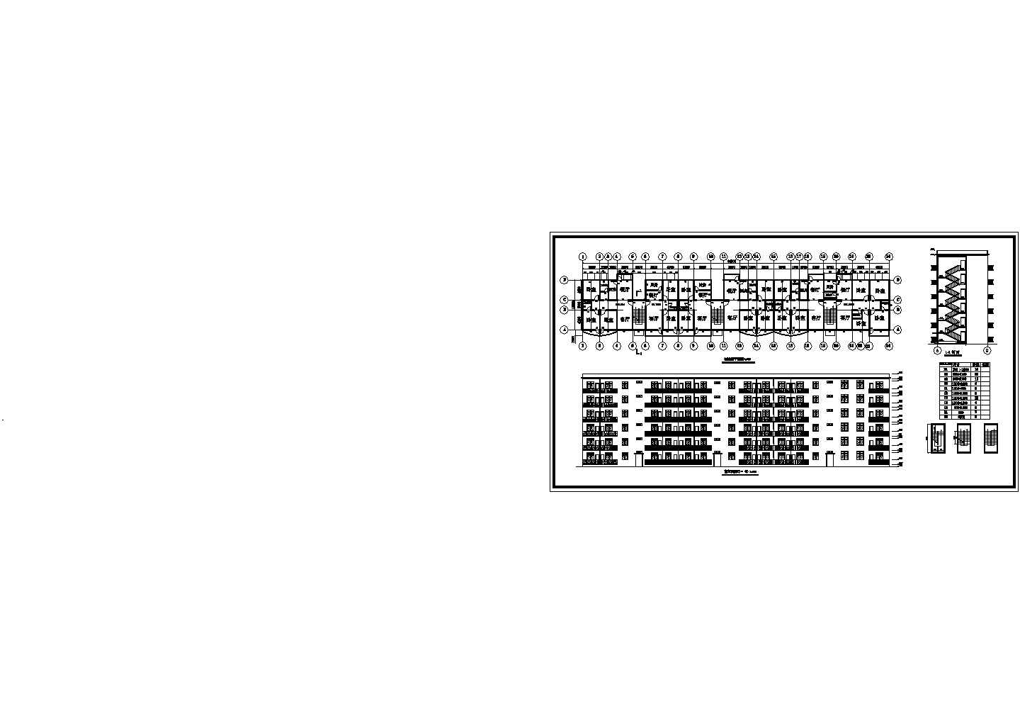 某地区现代学院教职工住宅建筑方案设计施工CAD图纸