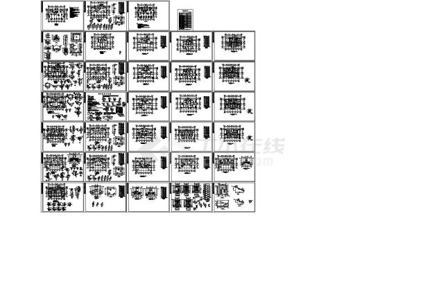 现代高层住宅楼框剪结构设计施工cad图-图一