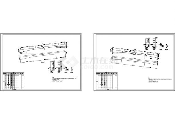厂房设计_25t吊车门式轻型钢结构厂房设计施工CAD图纸-图二