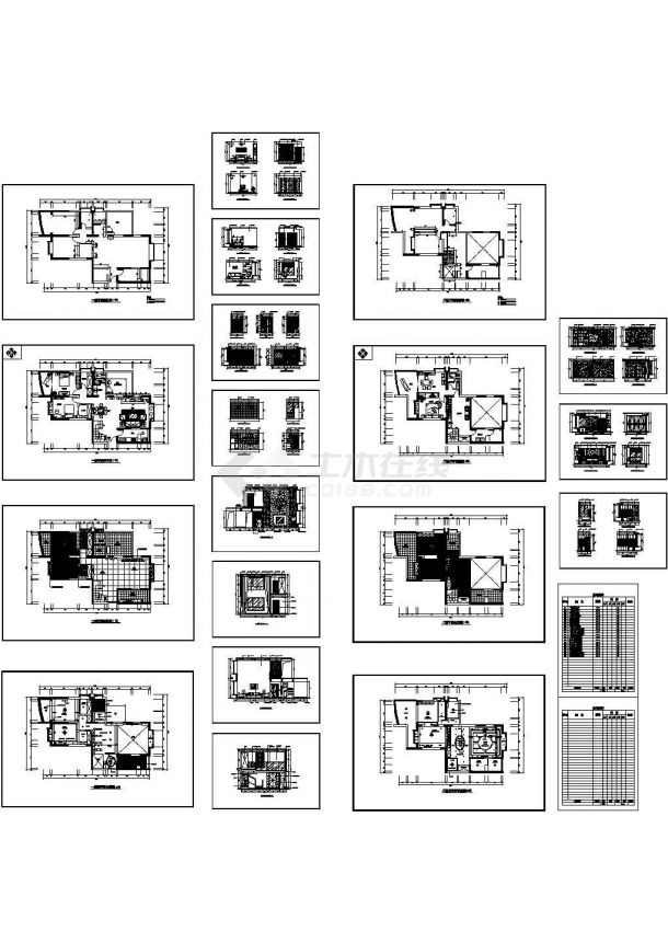 【西安】某处小区住宅装修设计CAD全套图纸-图一