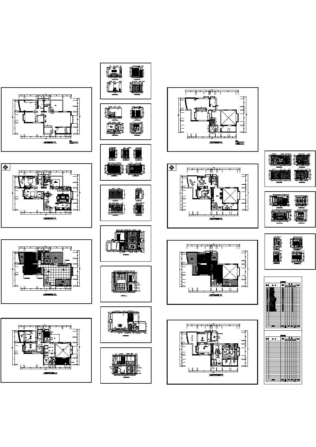 【西安】某处小区住宅装修设计CAD全套图纸