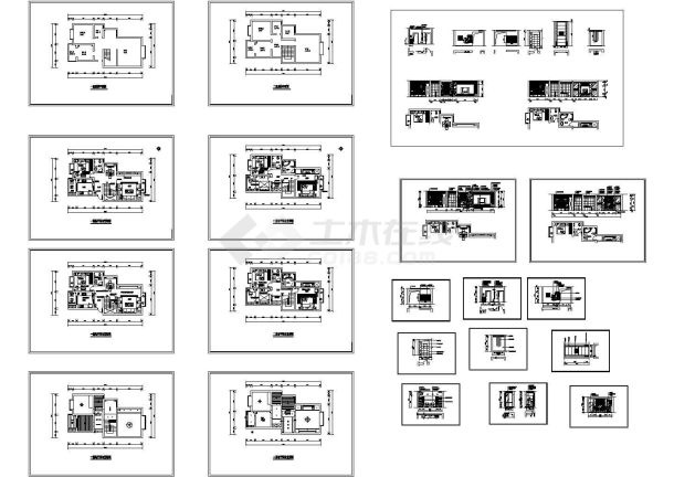 南山T型家居装饰设计CAD全套图纸-图一