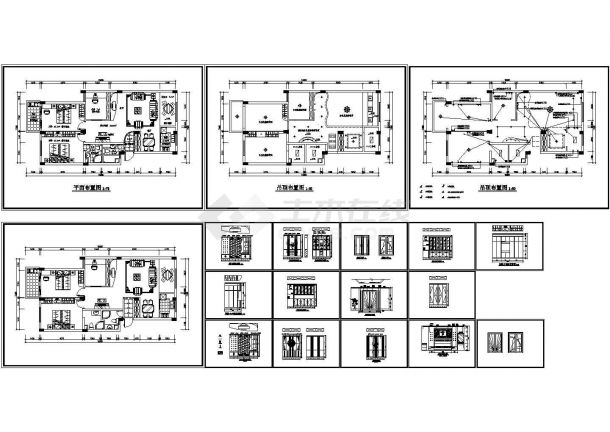 万佳新苑家居装修设计施工CAD全套图纸-图一
