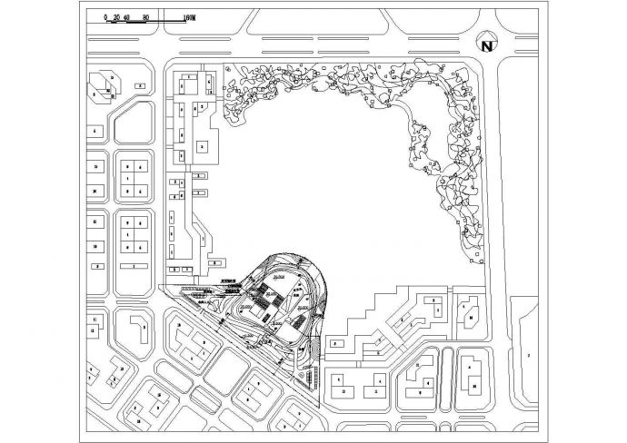 某盐城文化艺术中心CAD设计完整详细图纸总图_图1