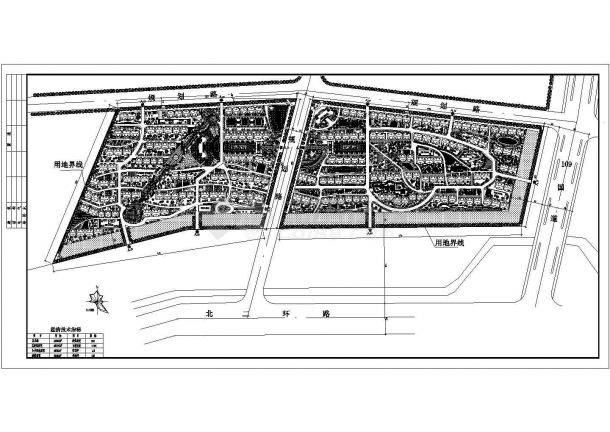 某市恒大家园（总用地面积210000平方米）规划设计cad总平面施工图（含经济技术指标）-图一