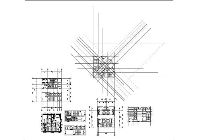 某几种高层核心筒CAD节点平立剖构造设计图_图1