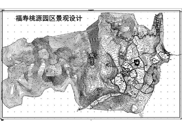 福寿桃源园区（农家乐）景观规划设计cad总平面施工图（标注详细）-图二