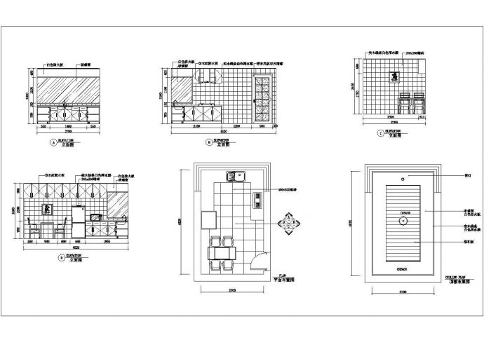 某厨房设计CAD完整施工剖面大样方案_图1