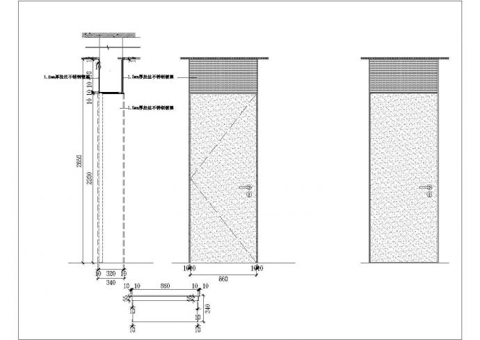 某储藏室门套深化图CAD构造节点剖面图纸_图1