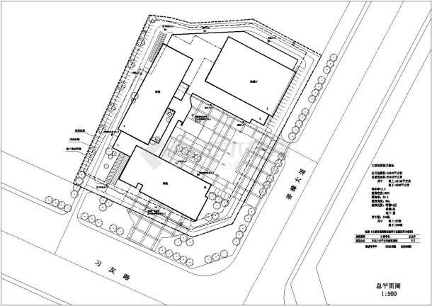 某广告总部基地办公楼CAD设计全套建筑总图-图一