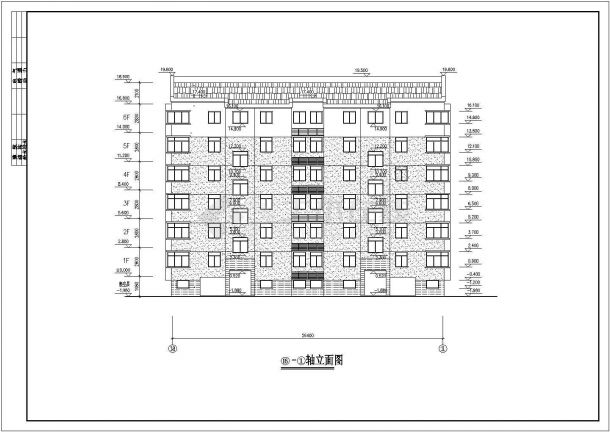某长26.4米 宽10.5米 六层二单元2户对称户型住宅CAD完整施工平面图-图一